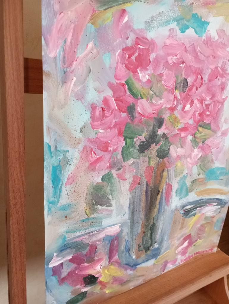 Original Abstract Expressionism Floral Painting by Natalya Mougenot