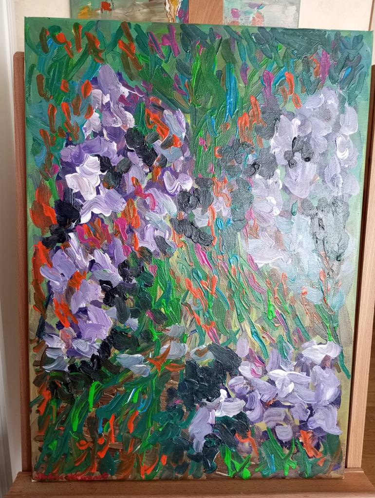 Original Abstract Expressionism Floral Painting by Natalya Mougenot