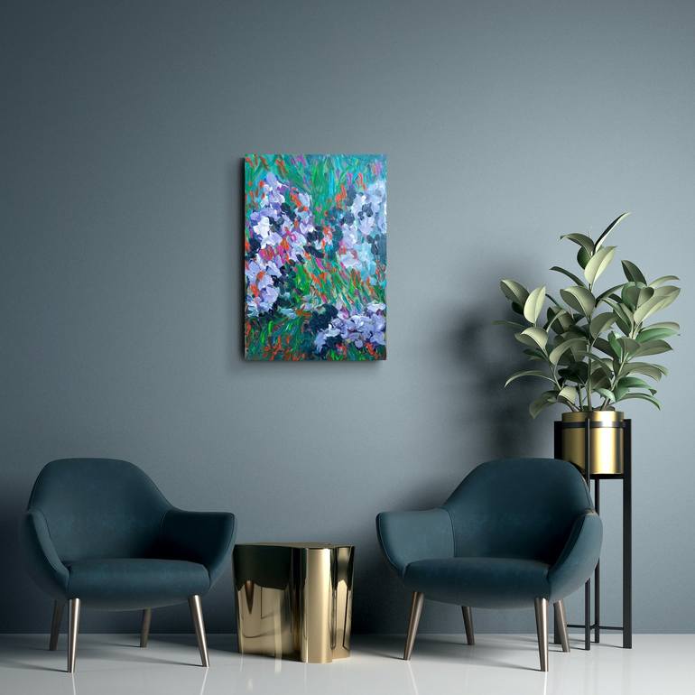 Original Abstract Expressionism Floral Painting by Natalya Mougenot