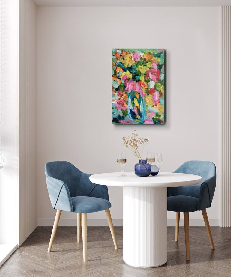 Original Abstract Expressionism Floral Painting by Natalya Mougenot