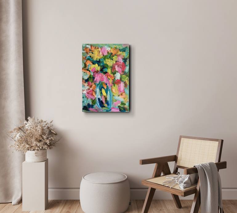 Original Abstract Expressionism Floral Painting by Natalya Mougenot