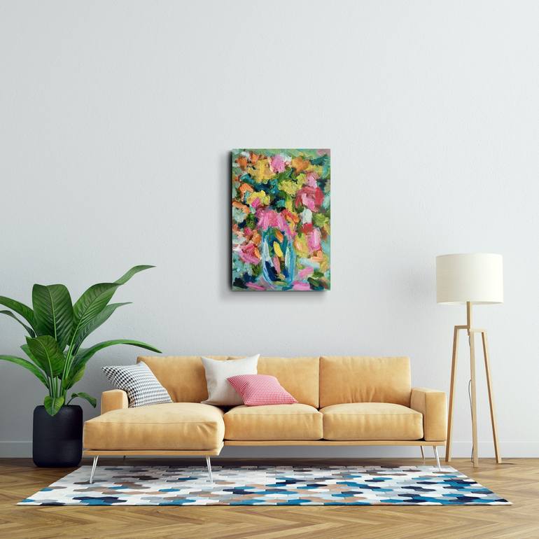 Original Abstract Expressionism Floral Painting by Natalya Mougenot