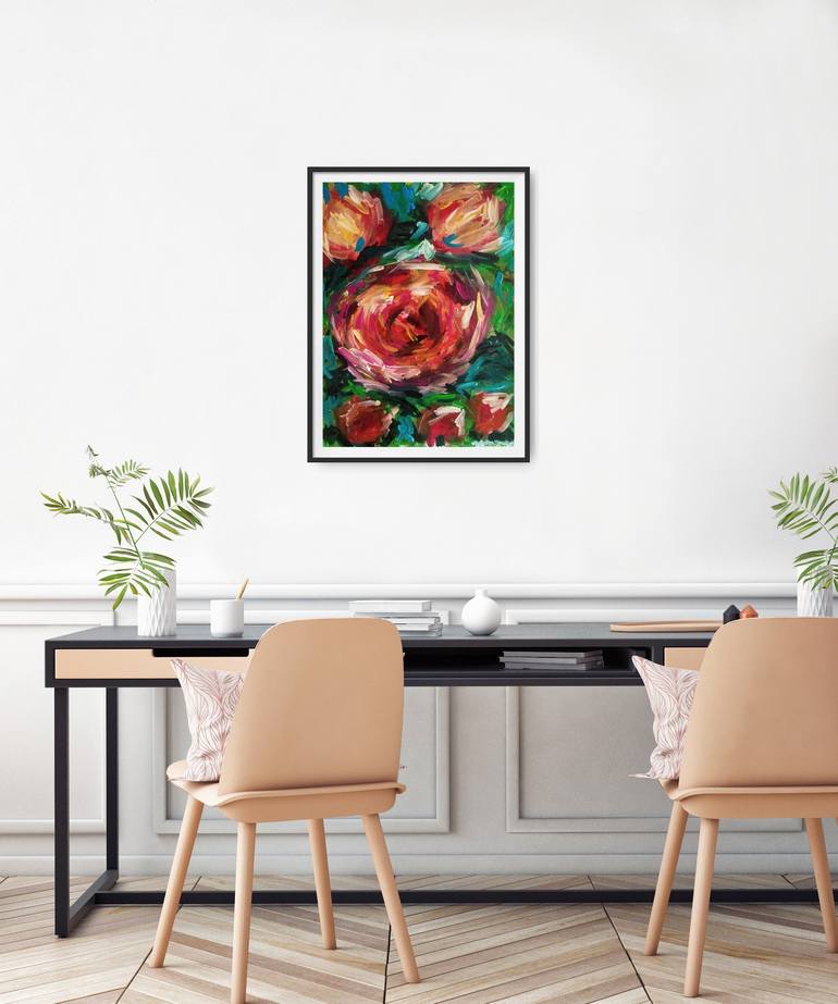 Original Floral Painting by Natalya Mougenot