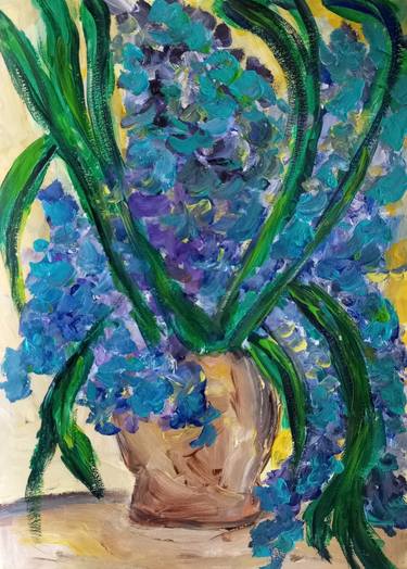 Irises in a terracotta pot thumb