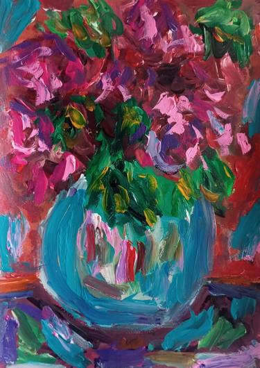 Original Abstract Expressionism Floral Paintings by Natalya Mougenot