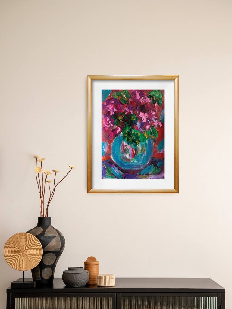 Original Abstract Expressionism Floral Painting by Natalya Mougenot