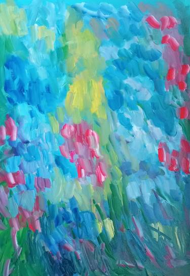 Original Abstract Expressionism Floral Paintings by Natalya Mougenot