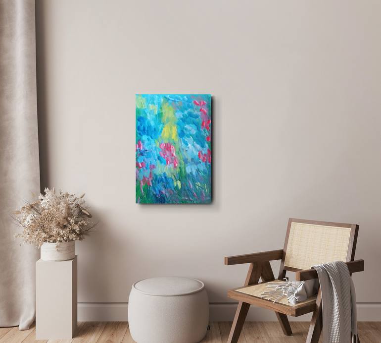 Original Abstract Expressionism Floral Painting by Natalya Mougenot