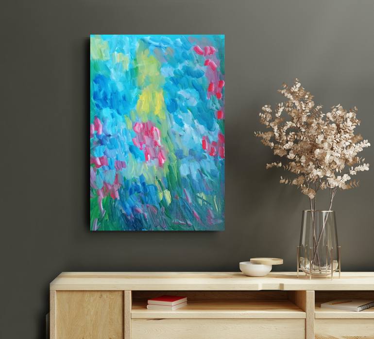 Original Abstract Expressionism Floral Painting by Natalya Mougenot