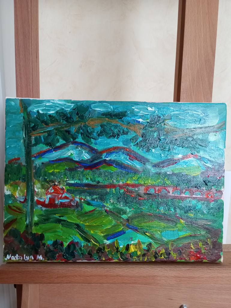 Original Abstract Expressionism Landscape Painting by Natalya Mougenot