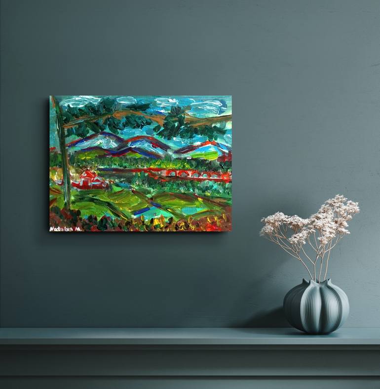 Original Abstract Expressionism Landscape Painting by Natalya Mougenot