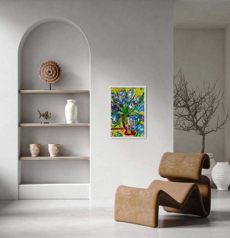 Original Abstract Expressionism Floral Painting by Natalya Mougenot