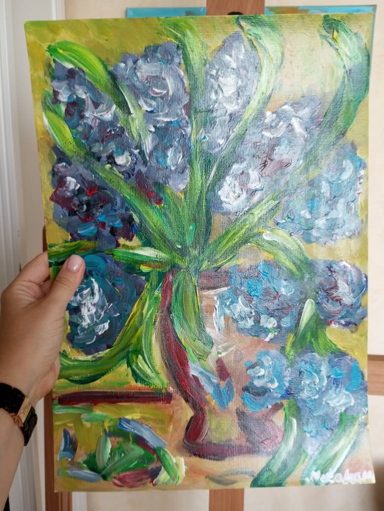 Original Abstract Expressionism Floral Painting by Natalya Mougenot