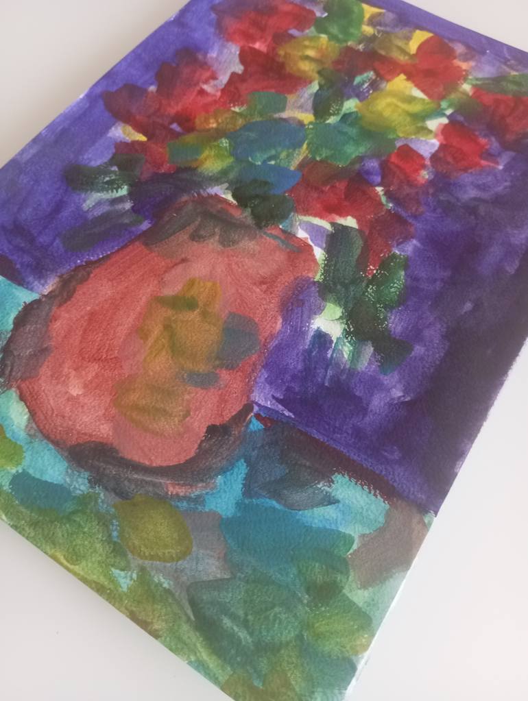 Original Expressionism Floral Painting by Natalya Mougenot