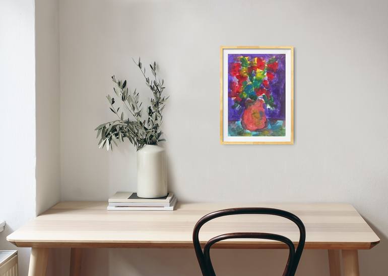 Original Expressionism Floral Painting by Natalya Mougenot