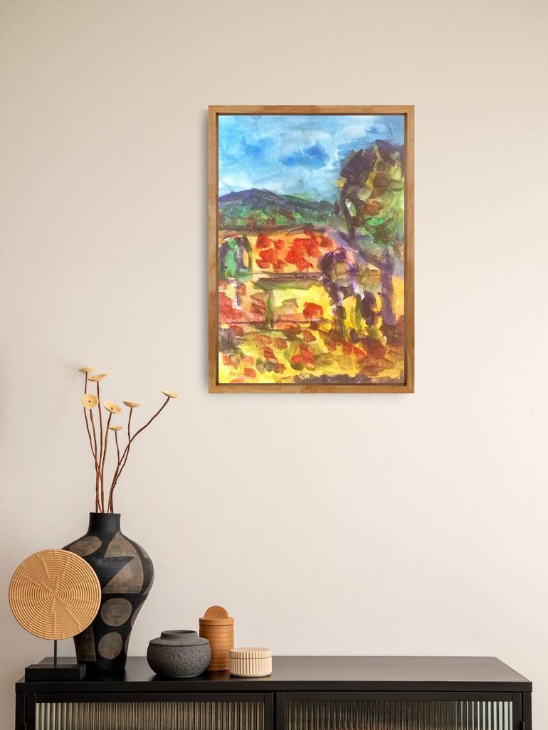 Original Expressionism Landscape Painting by Natalya Mougenot