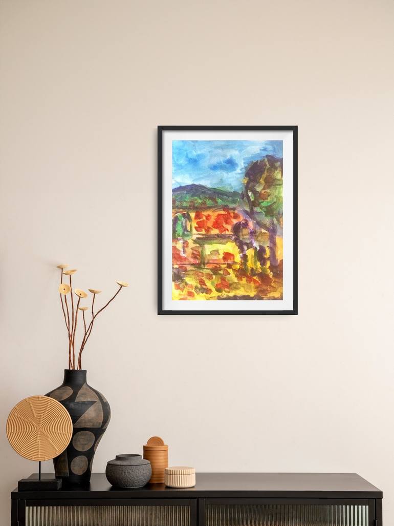 Original Expressionism Landscape Painting by Natalya Mougenot