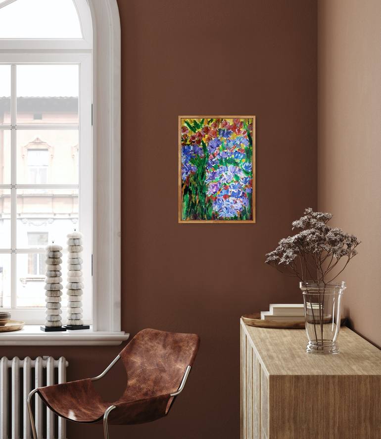 Original Abstract Expressionism Floral Painting by Natalya Mougenot