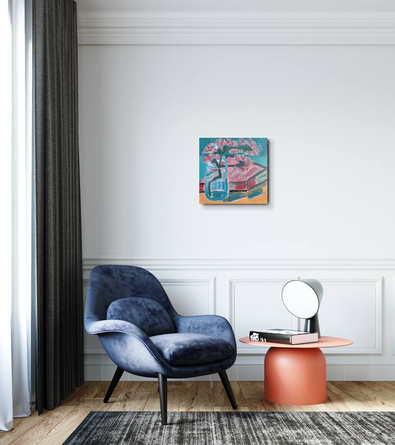 Original Expressionism Floral Painting by Natalya Mougenot