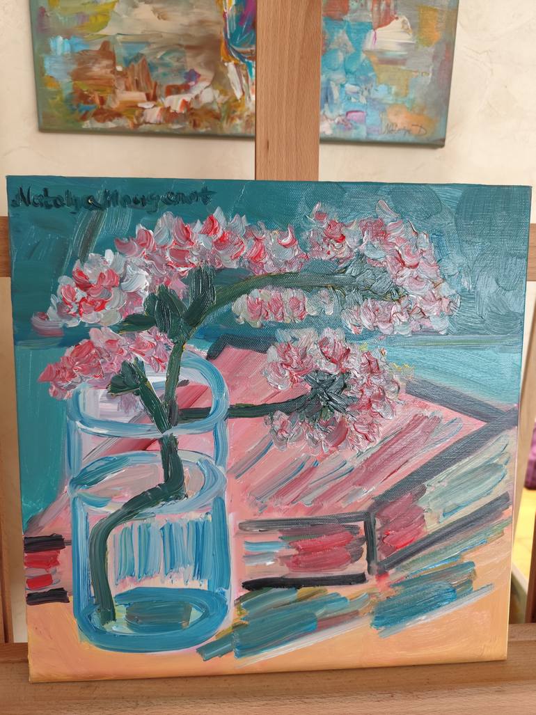 Original Expressionism Floral Painting by Natalya Mougenot