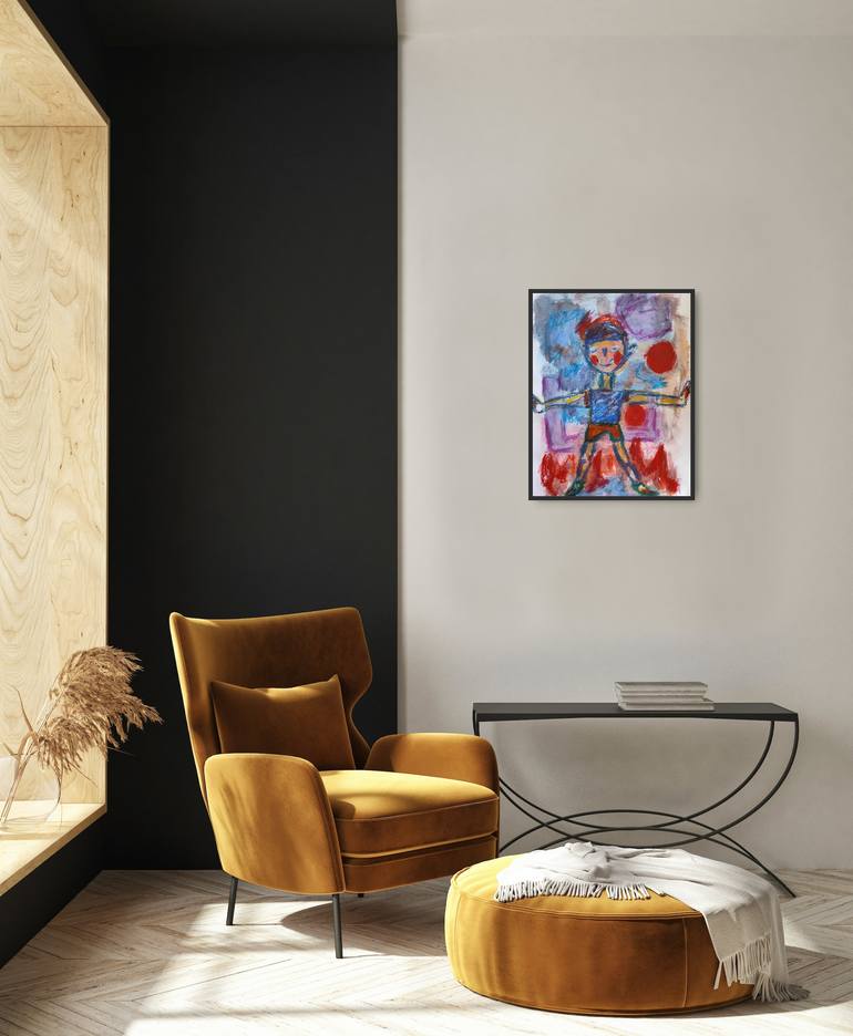 Original Abstract Expressionism Children Painting by Natalya Mougenot