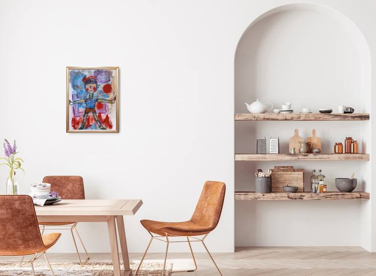 Original Abstract Expressionism Children Painting by Natalya Mougenot