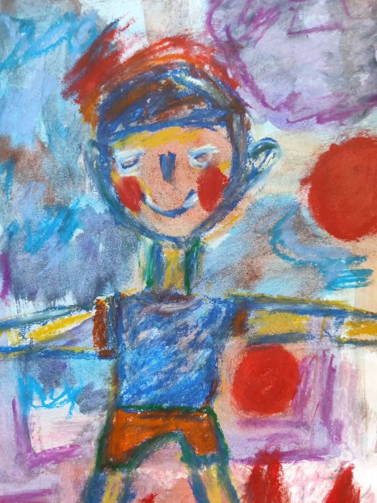Original Abstract Expressionism Children Painting by Natalya Mougenot