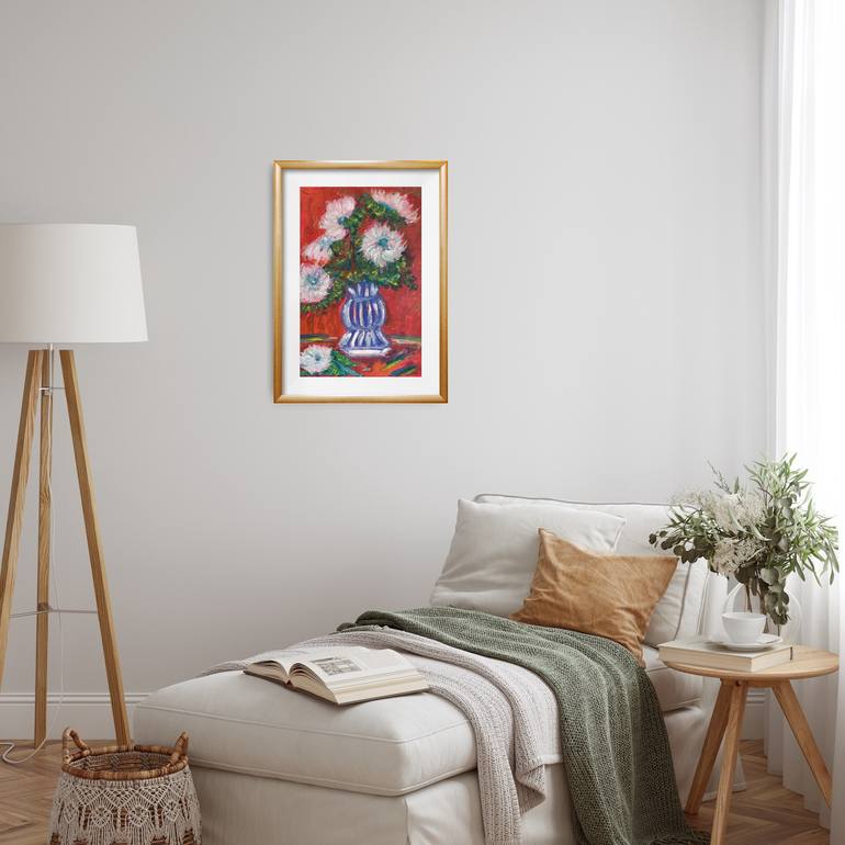 Original Expressionism Floral Painting by Natalya Mougenot