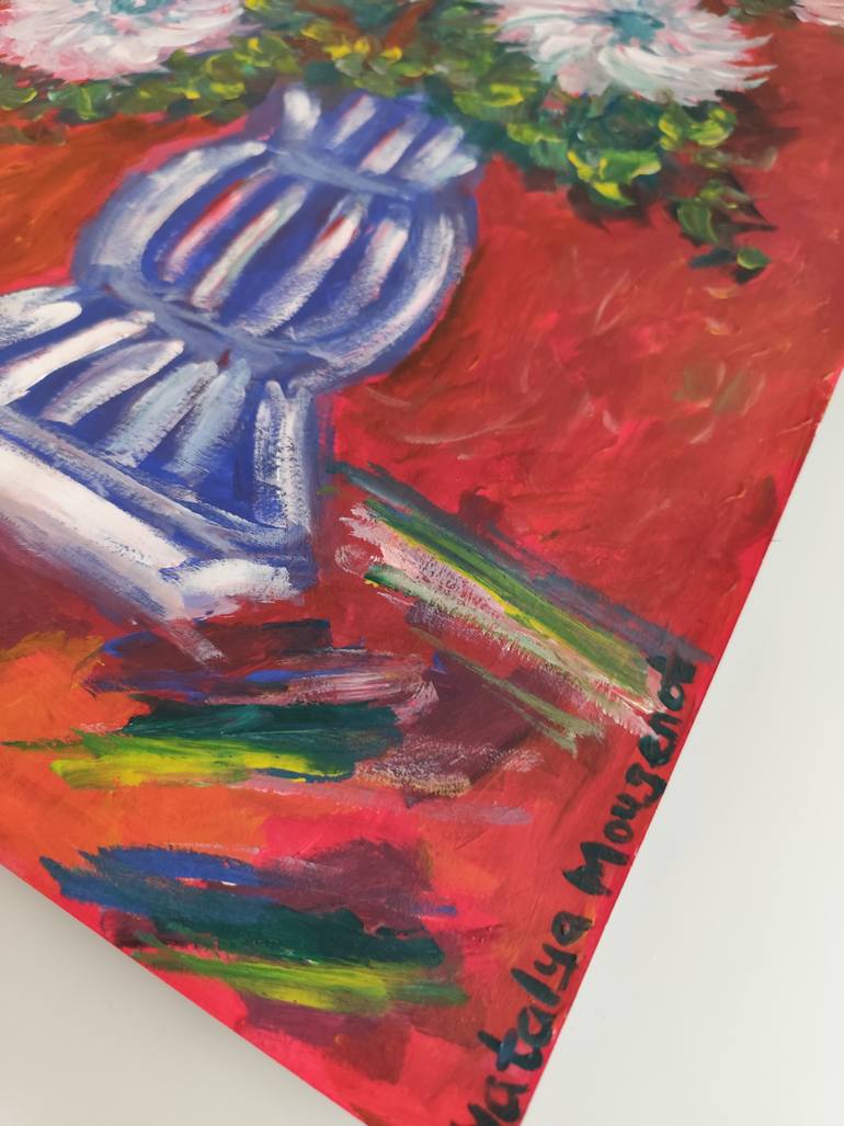 Original Expressionism Floral Painting by Natalya Mougenot