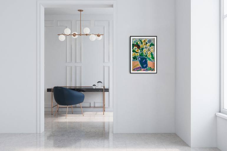 Original Expressionism Floral Painting by Natalya Mougenot