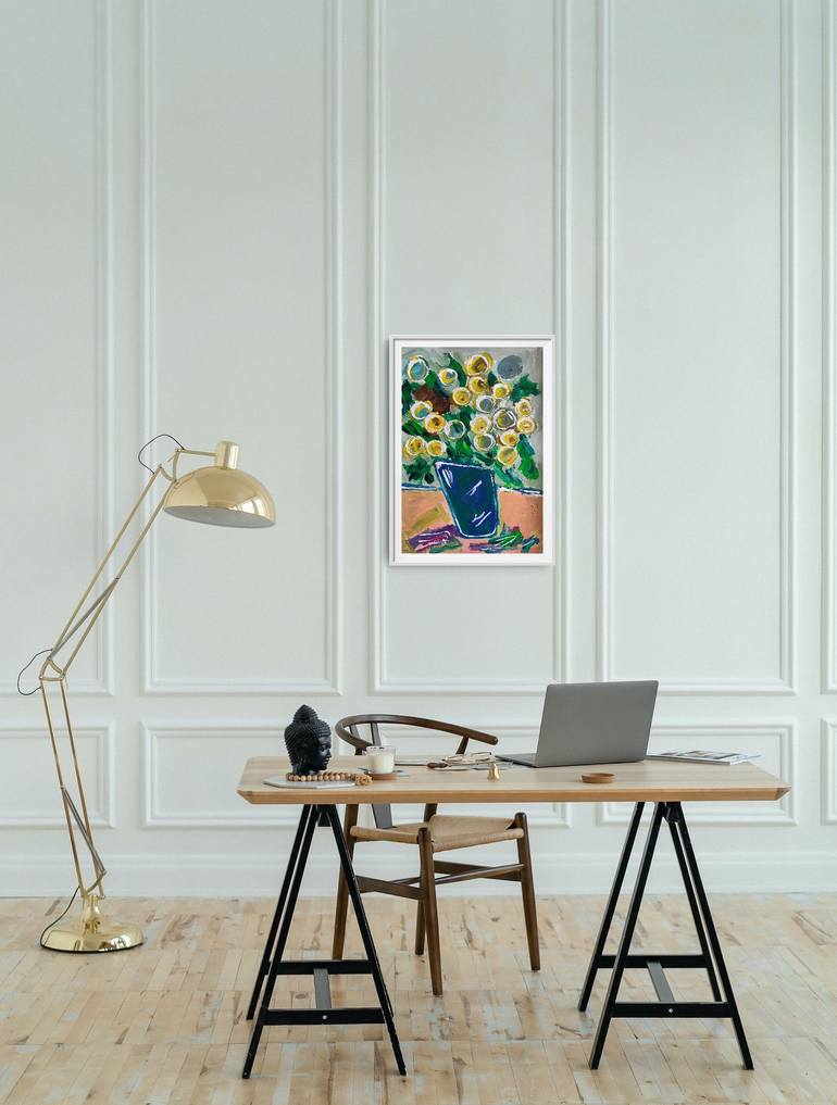 Original Expressionism Floral Painting by Natalya Mougenot