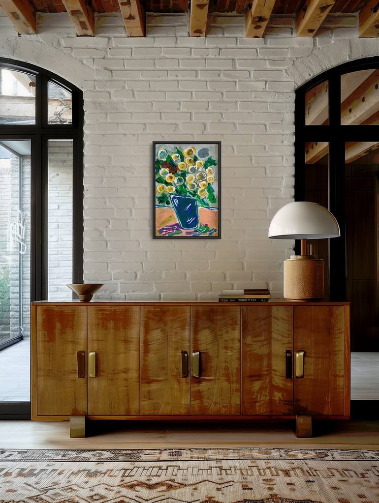 Original Expressionism Floral Painting by Natalya Mougenot