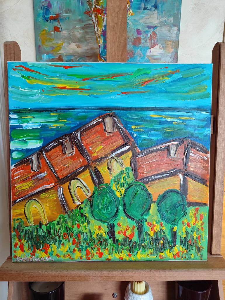 Original Abstract Expressionism Seascape Painting by Natalya Mougenot