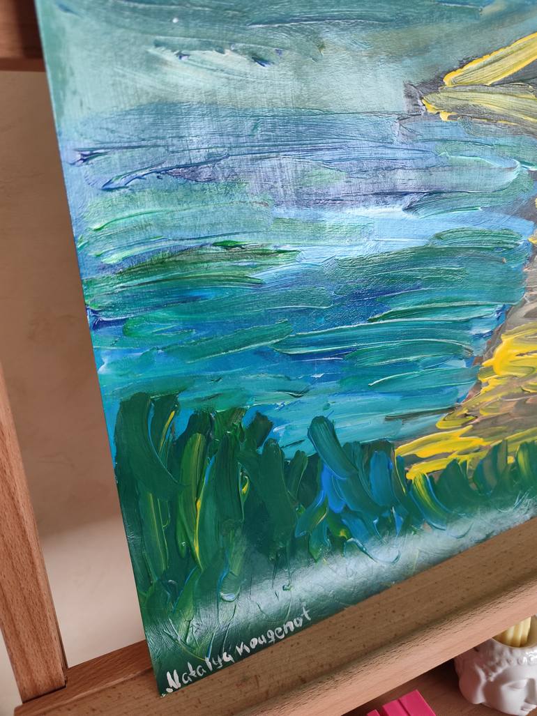 Original Abstract Expressionism Seascape Painting by Natalya Mougenot