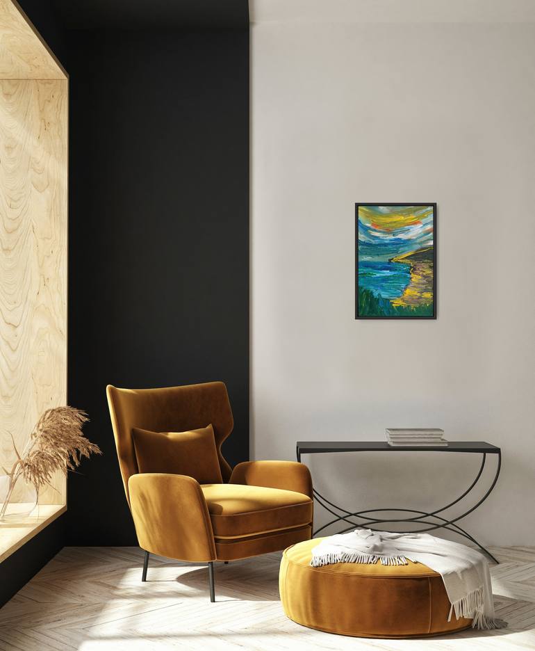 Original Abstract Expressionism Seascape Painting by Natalya Mougenot