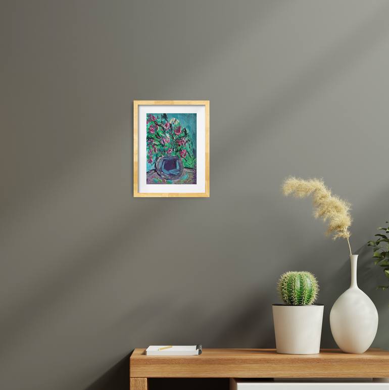Original Abstract Expressionism Floral Painting by Natalya Mougenot