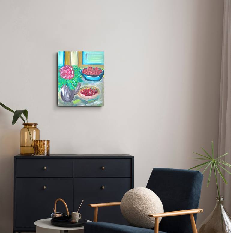 Original Abstract Expressionism Still Life Painting by Natalya Mougenot