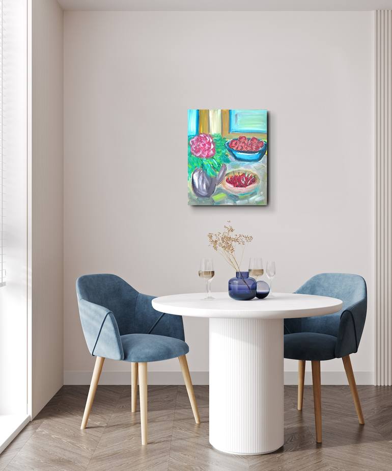 Original Abstract Expressionism Still Life Painting by Natalya Mougenot