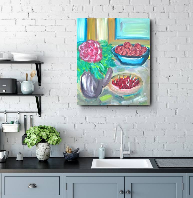 Original Abstract Expressionism Still Life Painting by Natalya Mougenot