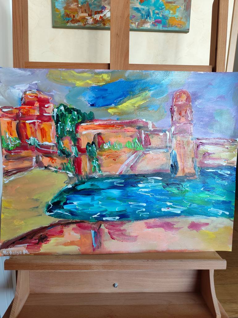 Original Abstract Expressionism Landscape Painting by Natalya Mougenot