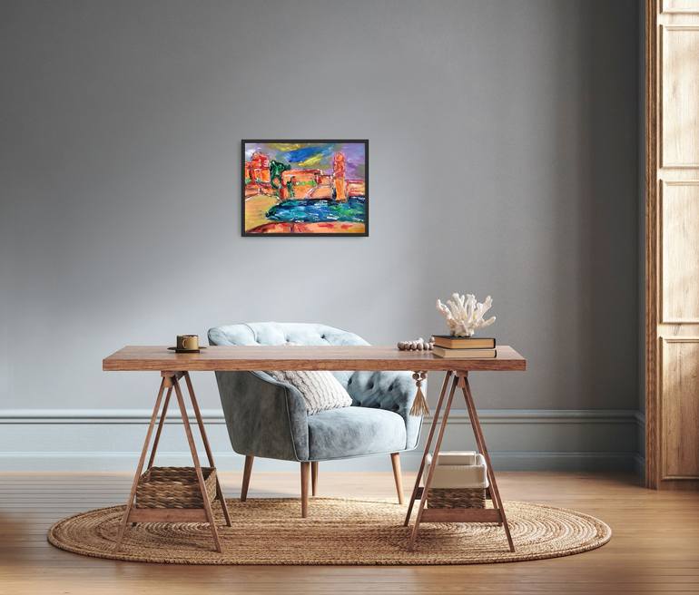 Original Abstract Expressionism Landscape Painting by Natalya Mougenot