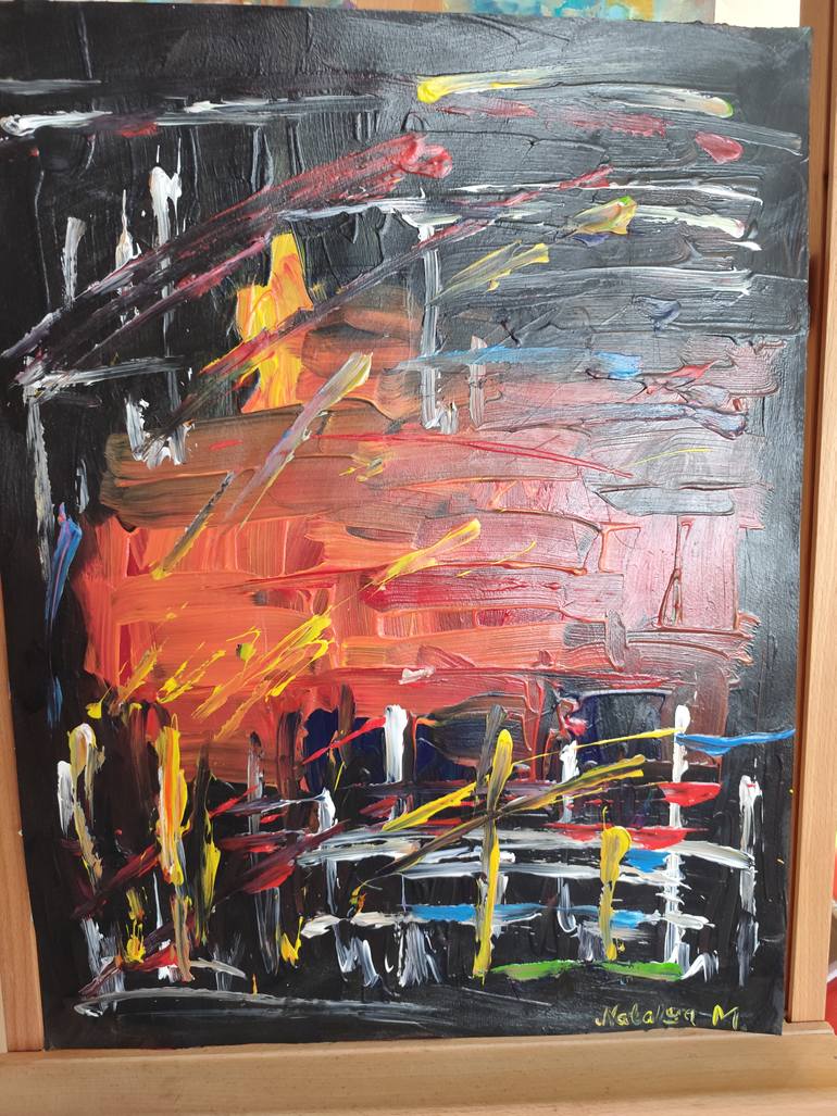 Original Abstract Expressionism Abstract Painting by Natalya Mougenot