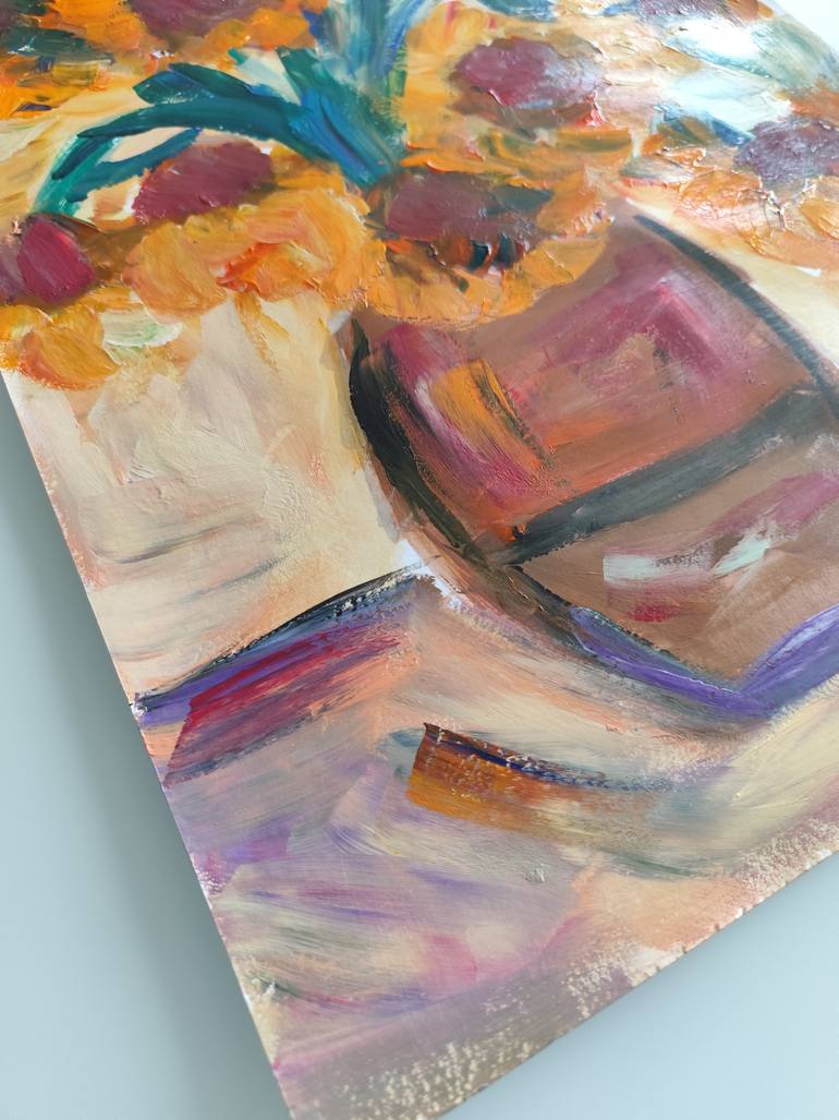 Original Abstract Expressionism Floral Painting by Natalya Mougenot