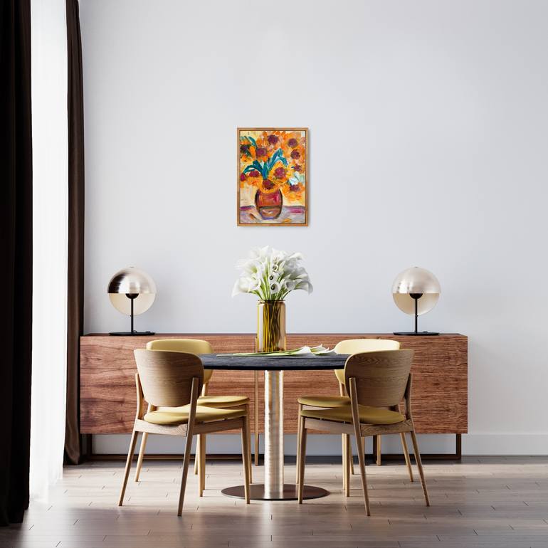 Original Abstract Expressionism Floral Painting by Natalya Mougenot