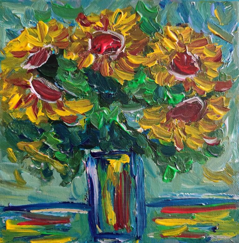 Original Contemporary Floral Paintings by Natalya Mougenot