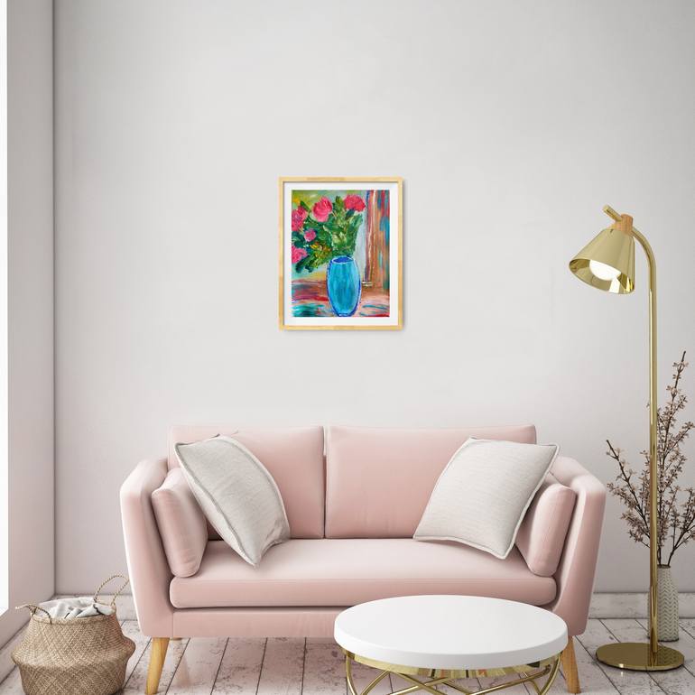 Original Abstract Expressionism Floral Painting by Natalya Mougenot