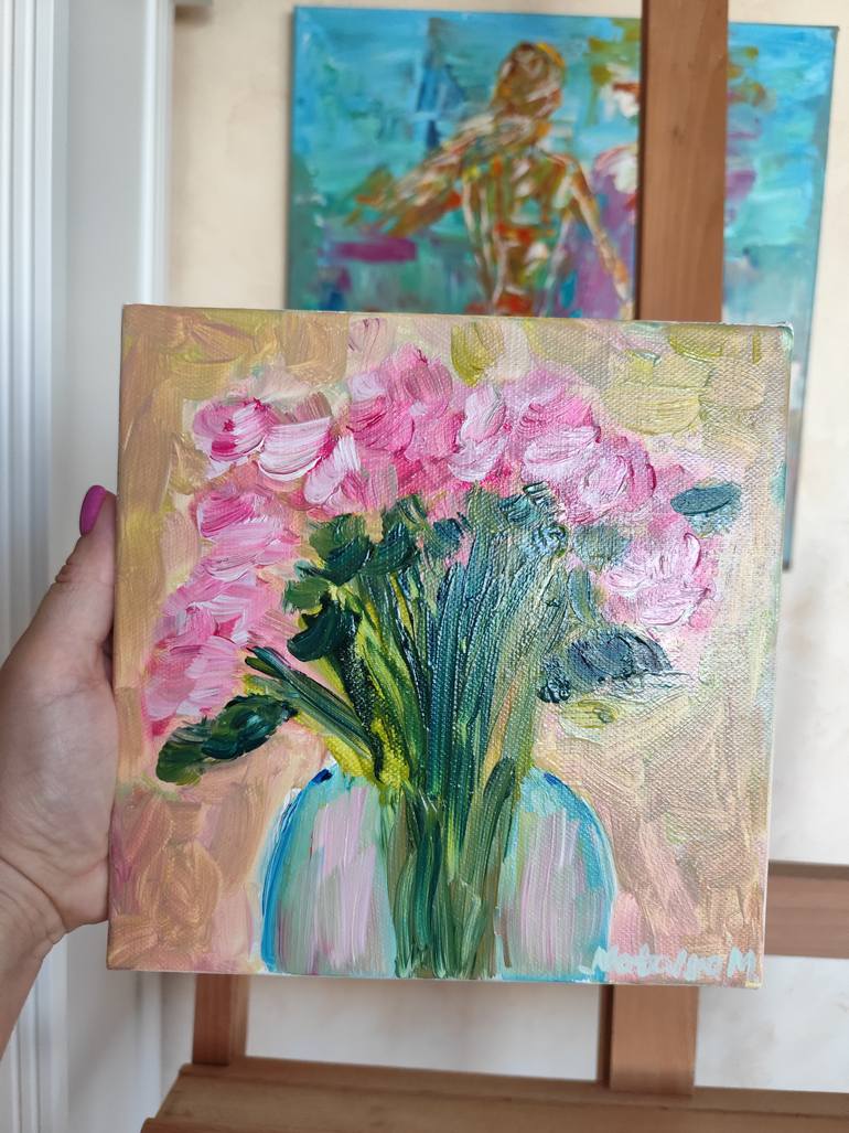 Original Abstract Expressionism Floral Painting by Natalya Mougenot