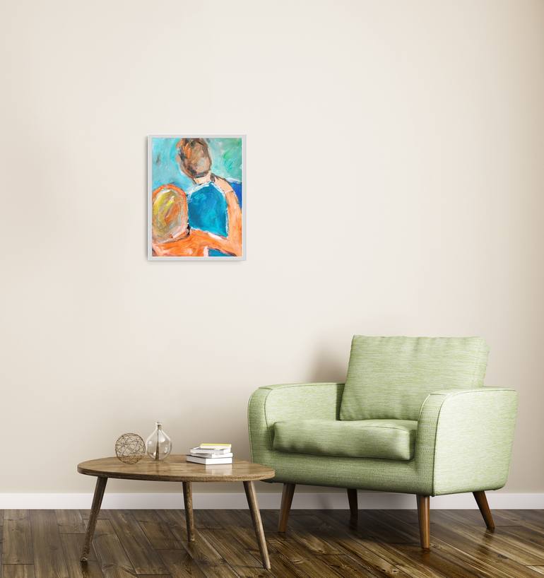 Original Abstract Expressionism Love Painting by Natalya Mougenot