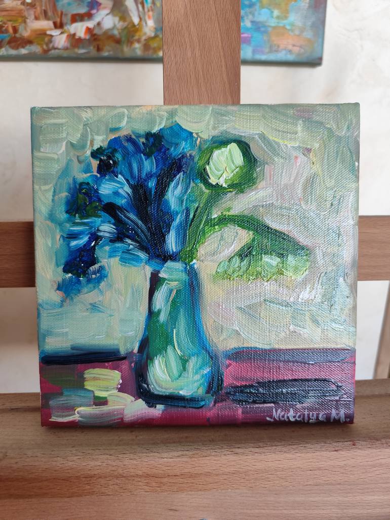 Original Abstract Expressionism Floral Painting by Natalya Mougenot