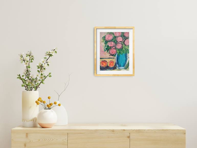 Original Abstract Expressionism Floral Painting by Natalya Mougenot
